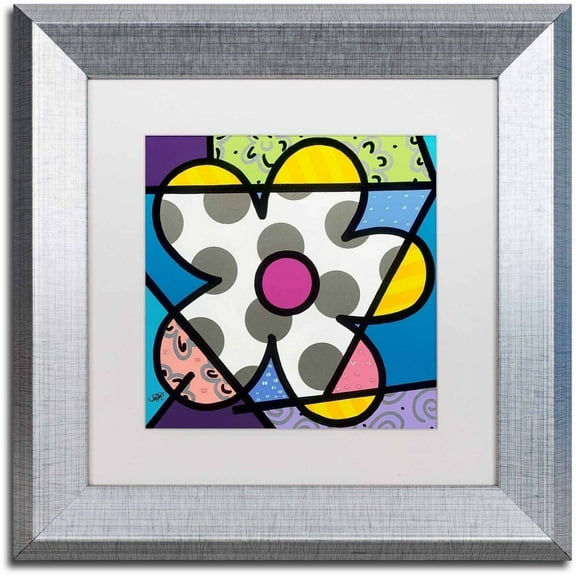 Trademark Fine Art 'Big Flower III' Canvas Art by Roberto Rafael, White Matte, Silver Frame