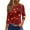 Wine #084, variant on HaHaHappy Christmas Shirts for Women Plus Size Funny 3/4 Sleeve Tunic Tops Christmas Snowman Print Ugly T-Shirts Crew Neck Casual Three Quarter Length Pullover Cute Blouses Vermilion S