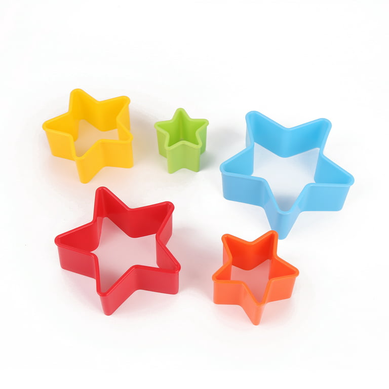 Way to Celebrate Star Plastic Cookie Cutter Set, Assorted Colors, 5 Count