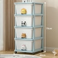 JIAOBAI 4 Tier Stackable Plastic Storage Bins with Lid, Wheels and