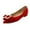 Red, variant on XYD Women Comfort Bowknot Pearls Buckle Flats Pointed Closed Toe Chunky Low Heel Slip On Loafers Shoes Size 13.5 Red