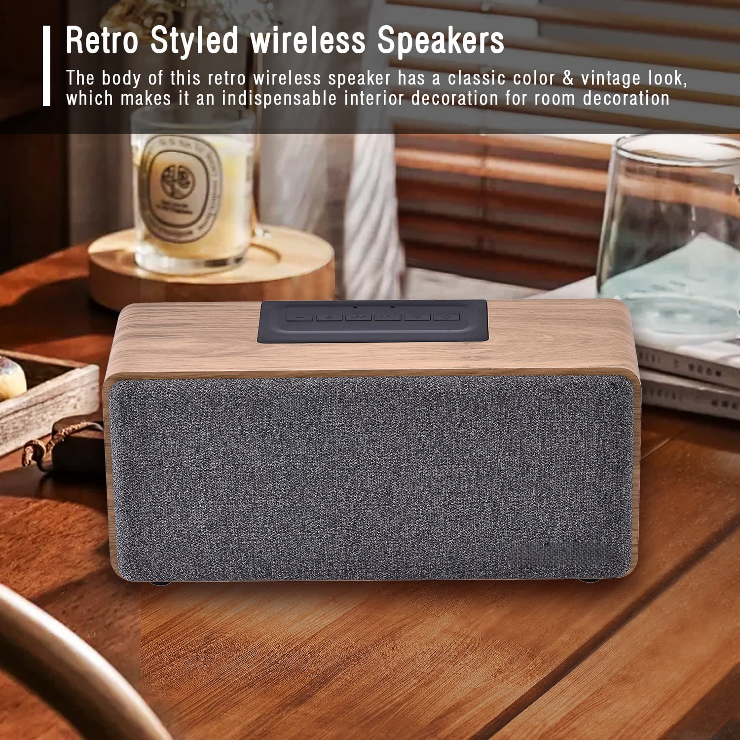 MUSICOZY Portable Bluetooth Speaker,Vintage Bluetooth Wireless Fabric Speaker with AM/FM Radio, HD Stereo Sound, Rechargeable Speaker Indoors w/Aux Input, Built-in Mic,Outdoor Speakers Beach Travel