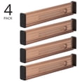 thumbnail image 2 of mDesign Expandable Adjustable Drawer Divider with Foam Ends, 4 Pack, Brown/Black, 2 of 9
