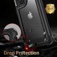 thumbnail image 3 of FYBTO for iPhone 13 Case, [Military Grade Shockproof] [Hard Carbon Fiber Back] [Soft TPU Bumper Frame] Anti-Scratch, Fingerprint Resistant, Protective Phone Case for iPhone 13, 6.1 Inch (Black), 3 of 7