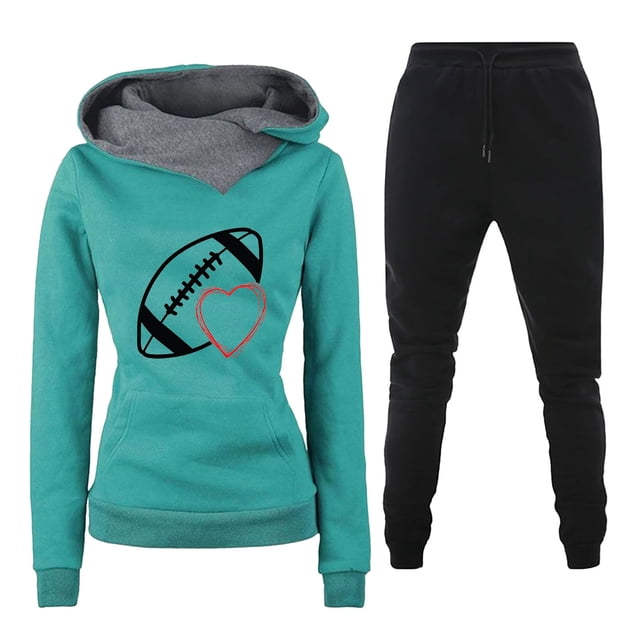 Puntoco Conjuntos de salón de manga extragrande con estampado de electrocardiograma informal a la moda para mujer, tops y pantalones casuales, trajes de 2 piezas, liquidación Puntoco Puntoco-2680