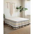 thumbnail image 2 of Boho Wrap Around Bed Skirts for Queen Bed 18" Drop,Bed Skirt with Adjustable Elastic Belt Dust Ruffle Bed Valance for Bedroom Colorful Striped Modern Geometric Abstract Art Ethnic Bed Frame Cover, 2 of 7