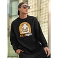 thumbnail image 2 of Halloween Spooky Jack-O-Lantern Sweatshirt Men -Image by Shutterstock, Male 5X-Large, 2 of 4