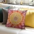 thumbnail image 3 of SHANXI Flower Zipper Throw Pillow Covers Floral Bohemian Abstract Artistic Mandala Geometric Pattern Pink Yellow Velvet Comfortable Ornaments Patio Room 22x22in, 3 of 5