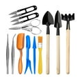 thumbnail image 5 of YAHHU 12 Pieces Gardening Tool & Accessory Set for Succulents Bonsai Miniature Plants Complete Hand Transplanting Kit Fold Scissor Brush Tweezers Rake Shovel for Indoor Home Office, 5 of 5