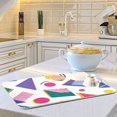 thumbnail image 6 of Yayeee Dish Drying Mat for Kitchen Counter 16"x18" Microfiber Absorbent Pad, Green Retro Shapes, 6 of 7