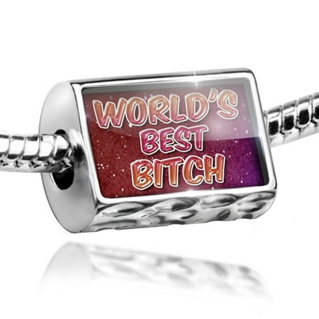 Bead Worlds best Bitch, happy sparkels Charm Fits All European (Best Bitch In The World)