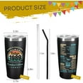 thumbnail image 2 of 35th Birthday Gifts for Women Men 35 Years Old Gifts- 20 oz Double-sided Vintage 1989 with Time Information Tumbler Cup（black） Turning 35, 2 of 6