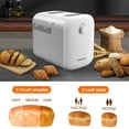 thumbnail image 3 of 22-In-1 KOKUKAKU Compact Automatic Bread Maker Machine, 1LB/1.5LB Programmable 2 Loaf Sizes, 3 Crust Colors, Small Digital Home Bakery with Dough, Cake, Jam, Yogurt, Non-stick Pan, White, 3 of 8