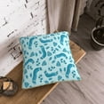 thumbnail image 5 of KLL Winter Warmth Blue Knitted Decorative Throw Pillow Covers Velvet Soft for Couch Sofa Bedroom Living Room Outdoor (No pillow core)- 20"x20", 5 of 5