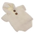 thumbnail image 3 of Bebé recién nacido para fotografía hecho ganchillo tejido Unisex bebé con capucha mameluco botones decoración CUTICAT Conjuntos para bebés recién nacidos, 3 of 7