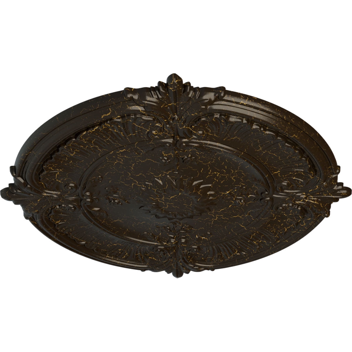 30 1/8"OD x 1 1/2"P Attica Acanthus Leaf Ceiling Medallion (Fits Canopies up to 3 1/4"), Hand-Painted Stone Hearth Crackle