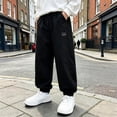 thumbnail image 2 of THDHVS Pants for Boys,Thin Sweatpants Elastic Waist Big Pockets Casual Sports Wear for Boys,Boys Sweatpants,Black 9-10 Years, 2 of 10