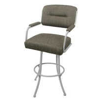 Tobias Designs 26" Swivel Metal & Fabric Counter Bar Stool in White/Brown