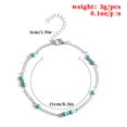 thumbnail image 4 of Bracelets de Cheville Superposés Perlés Ajustables Style Simple Combinaisons de Bijoux Esthétiques Universels; Montrant Différents Accessoires de Mode Bracelets pour Femmes Filles Argent, 4 of 7