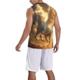 thumbnail image 2 of Pofeuu Golden Winged White Horse Print Basketball Jersey, Shirts for Men Youth Basketball Jersey Crew Neck-Large, 2 of 6