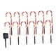 thumbnail image 4 of 1 juego de luces de bastón de caramelo decorativas, impermeables, para insertar en el suelo, lámpara LED solar navideña 12 luces, 4 of 6