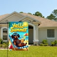 thumbnail image 2 of AMHNF Hello Summer Dachshund Beach Scene Linen Garden Flag for Spring Summer Home Outdoor Garden Yard Door Decor 12x18 inch, 2 of 5