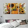 thumbnail image 3 of JRXY Fall Wall Art Canvas Pumpkin Rustic Farmhouse Sunflower Pictures 12''x16''X3 Panels 12x16x3pcs, 3 of 4