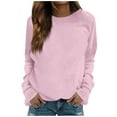 thumbnail image 2 of Kagetolytai Chandails pour Femmes Mode Décontractée Unie Manches Longues Col Rond Pull Haut Blouse Hoodies pour Femmes Rose 2TG, 2 of 5