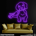 thumbnail image 2 of Craftnamesign Beagle Dog Neon Sign, Minimalist Dog Wall Decor, Pet Spa Wall Art, 2 of 4