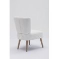 thumbnail image 5 of Teddy Fabric Button Accent Slipper Chair, Accent Armless Chair with Wooden Legs,Wooden Frame, Upholstered Slipper Chair For Dining Room, Living Room, Bedroom,White, 5 of 8