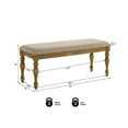 thumbnail image 3 of Best Master Furniture Huntington Transitional Dining Bench with Cushioned Seating, Antique Natural Oak, 3 of 4