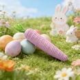 thumbnail image 1 of Weloille Easter Cotton Rope Carrot Decoration 1 Piece, Handmade Rustic Woven Spring Ornament, Cute Realistic Holiday Decor Accessory, for Home Mantel Easter Party Table Tiered Tray Display, 1 of 7