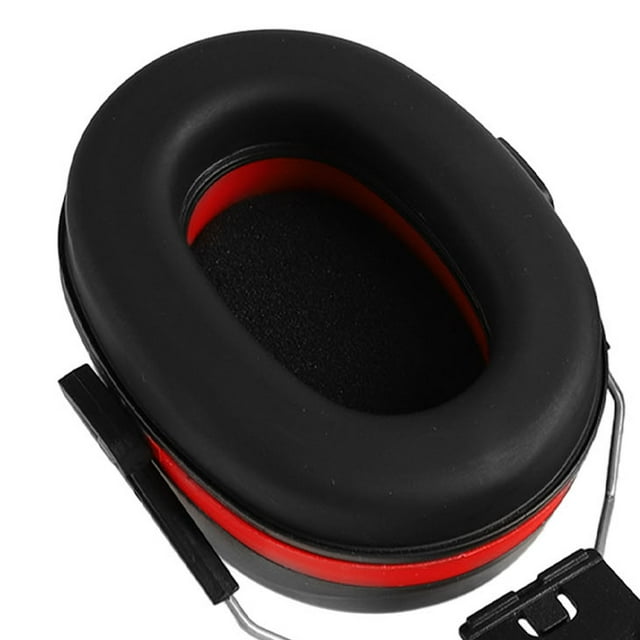 2 protectores auditivos para casco de seguridad con reducción de ruido y ángulo ajustable, telescópicos, color rojo y negro