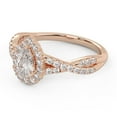 thumbnail image 3 of Twisted Shank Halo Solitaire Engagement Ring for Women, IGI Certified 1.00 Carat (ctw) Pear And Round Lab Grown Diamond Ring In 18k Solid Rose Gold F-G, VS-SI Quality Ring Size-7, 3 of 6