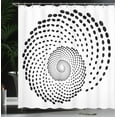 thumbnail image 4 of Ambesonne White Shower Curtain, Spiral Monochrome Black, 69"Wx70"L, Black White, 4 of 5