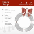 thumbnail image 4 of 30in Pre-Lit Outdoor Christmas Wreath Decoration, LED Metal Holiday Decor for Home w/ 100 Lights, Bow - Silver/Red, 4 of 10