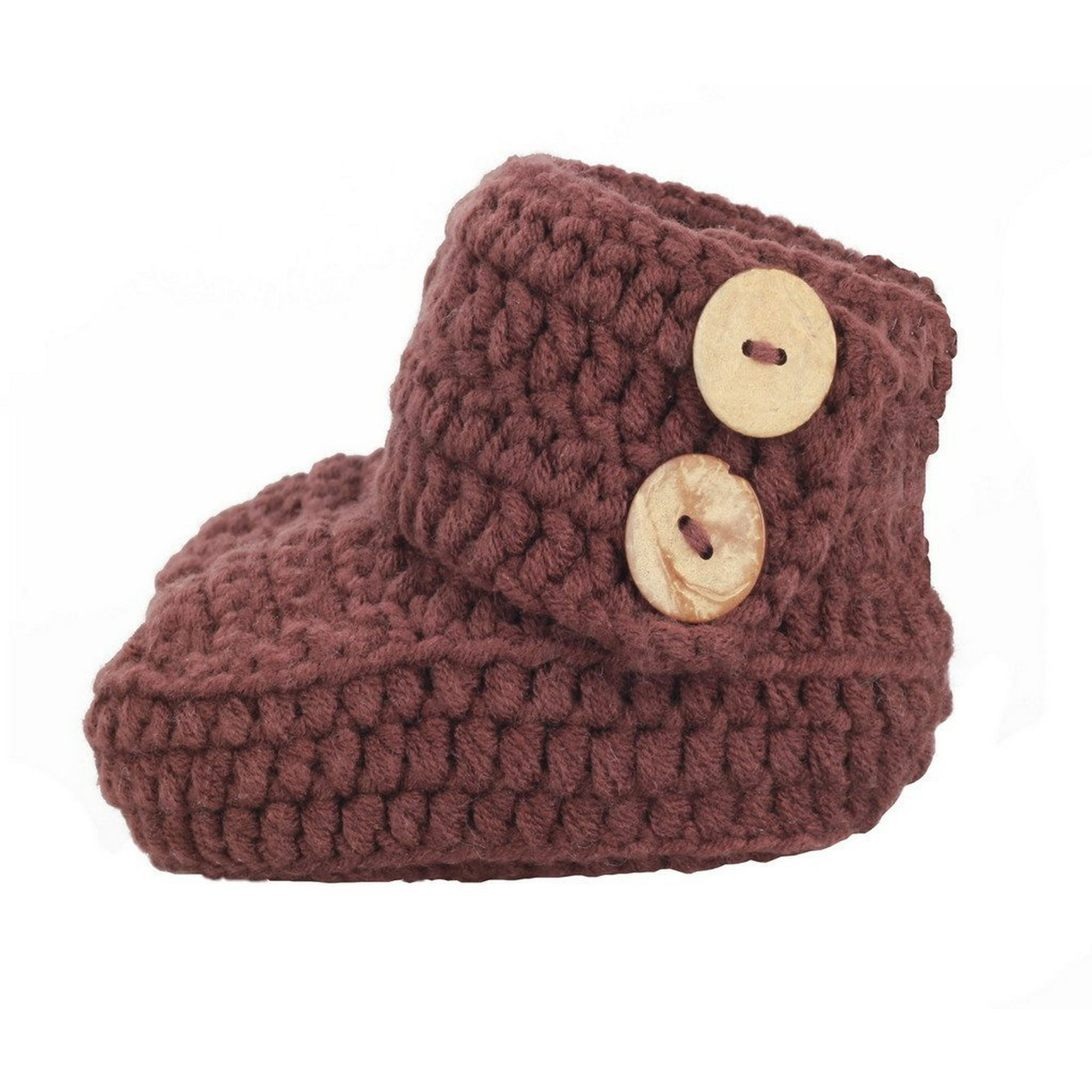 zefen Knit Crochet Baby Booties Newborn Socks Handmade Shoes Deep Small Brown Walmart