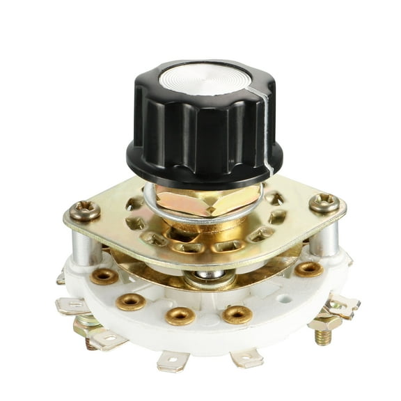 2P4T 2Pole 4Throw Single Deck Band Channel Rotary Switch Selector with Knob