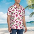 thumbnail image 5 of Balery Lilies Flowers Print Men's Hawaiian Shirts Short Sleeve Beach Shirt Relaxed Fit Vacation Button Down Shirts-X-Large, 5 of 9