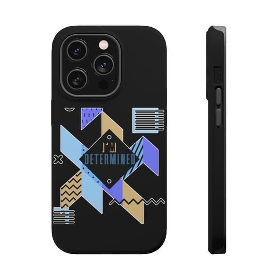 DistinctInk Tough Case for Apple iPhone 15 PRO (6.1" Screen), Compatible with MagSafe Charging - I'm Determined