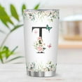 thumbnail image 2 of Personalized Initial T Tumbler 20oz: Monogrammed Christian Gift for Women – Birthday Mother's Day Religious Inspiration – Custom Coffee Mug with Elegant Design, 2 of 6