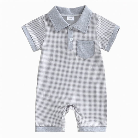 YDFCWX Baby Boy Clothes Infant Baby Boy Girl Sleeveless Jumpsuit Romper Letter Embroidery Outfit Summer Newborn Boy Clothes Grey,12-18 Months