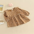 thumbnail image 2 of Enfant en Bas Âge Bébé Filles Robe Décontractée Irrégulière Imprimé Point Volant Manches Longues Cou en Vrac Princesse Mignonne Robe, 2 of 6