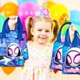 thumbnail image 5 of Ghost Spider Party Favor Bags Set – 12 Pack 8" Marvel Goodie Bags for Kids Bulk Reusable Mini Totes | Spidey and Friends Ghost Spider Birthday Party Supplies, 5 of 5