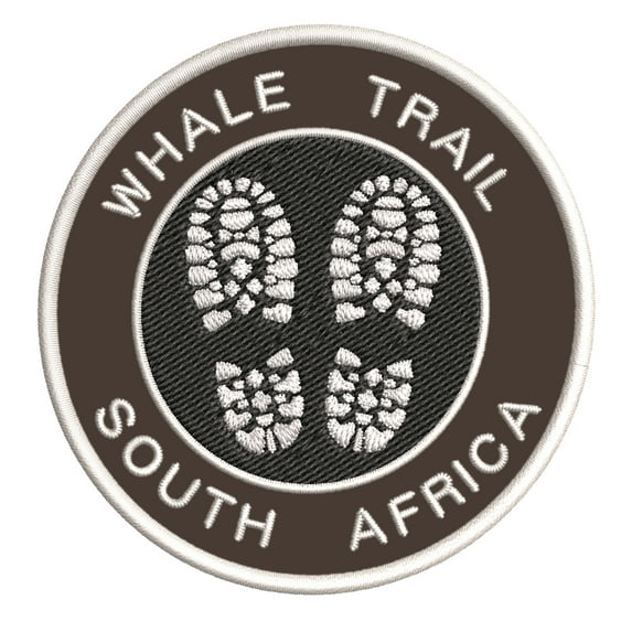 Go Trekking! At Whale Trail, South Africa 3.5 Inch Iron Or Sew On Embroidered Fabric Badge Patch Hiking Trails Iconic Series