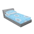 thumbnail image 2 of Ambesonne Floral Fitted Sheet & Pillow Sham Set, Spring Romantic Design, Twinxl, Sky Blue White, 2 of 2