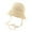 Beige, variant on Jalioing Toddler Baby's Straw Sun Hat with Strap Breathable Short Brim Bucket Hat Summer Vacation Beach Hat