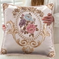thumbnail image 5 of chaungfeng Vintage Euro Emboss Flower Pillows Covers 18.9"x18.9",Sofa Upholstery Cushion Cover, Car Office Bedrooms Home Backrests Pillowcases, 5 of 6