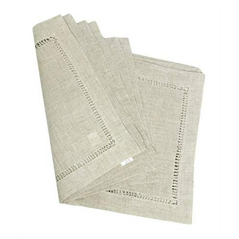 Fennco Styles Contemporary Plain Linen Blend Cloth Napkins 20 x 20