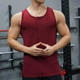 thumbnail image 2 of Fashion YLSDY Sleeveless Beach Shirts for Men Summer Casual Ribbed Knit Athletic Gym Tank Top Button Down Muscle Tee Henley T-Shirt Wine S, 2 of 4